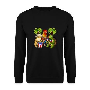 Puerto Rico Fiesta - Unisex Pullover - Schwarz - Vorne - Alina (178cm) & Michal (187cm)