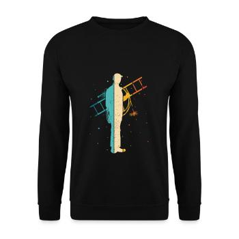 Schornsteinfeger Schornstein Retro Kaminfeger Gesc - Unisex Pullover - Schwarz - Vorne - Alina (178cm) & Michal (187cm)
