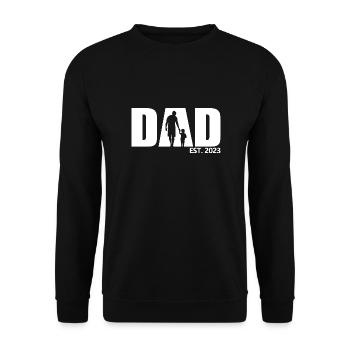 2023, Dad To Be, Schwangerschaftsankündigung - Unisex Pullover - Schwarz - Vorne - Alina (178cm) & Michal (187cm)
