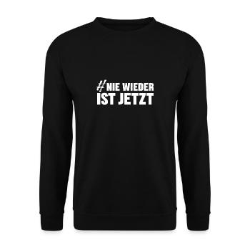 NIE WIEDER IST JETZT - Unisex Pullover - Schwarz - Vorne - Alina (178cm) & Michal (187cm)