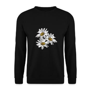 Blume weiß weiße Blume Blumen weiß weiße Blumen - Unisex Pullover - Schwarz - Vorne - Alina (178cm) & Michal (187cm)