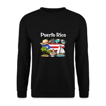 Puerto Rico Urlaub - Unisex Pullover - Schwarz - Vorne - Alina (178cm) & Michal (187cm)