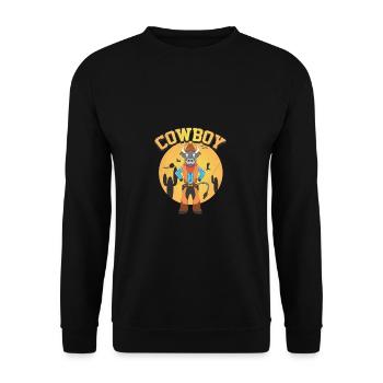 Cowboy Cow Western Rodeo Wild West Gift - Unisex Sweatshirt - black - Front - Alina (178cm) & Michal (187cm)