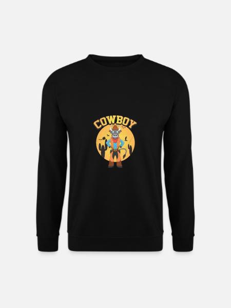 Cowboy Cow Western Rodeo Wild West Gift - Unisex Sweatshirt - black