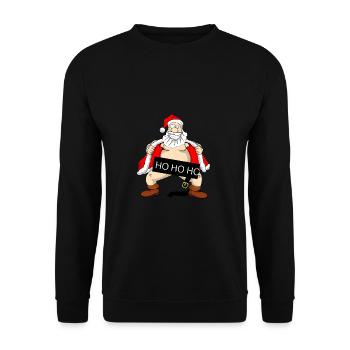 Naked Santa Ugly Christmas Sweater Geschenkidee - Unisex Pullover - Schwarz - Vorne - Alina (178cm) & Michal (187cm)