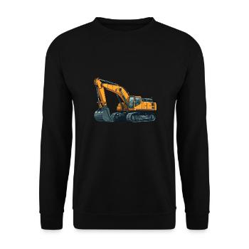 Bagger Baustelle Bauarbeiter Baggerfahrer - Unisex Pullover - Schwarz - Vorne - Alina (178cm) & Michal (187cm)