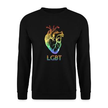 Menschliches Herz Lgbt - Unisex Pullover - Schwarz - Vorne - Alina (178cm) & Michal (187cm)