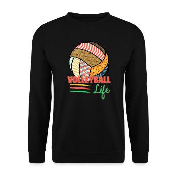 Volleyball Leben - Unisex Pullover - Schwarz - Vorne - Alina (178cm) & Michal (187cm)