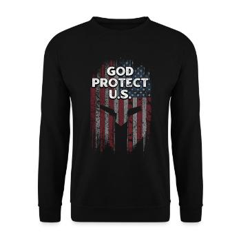 God Protect US 4th of July Independence Fourth of - Unisex Sweatshirt - black - Front - Alina (178cm) & Michal (187cm)