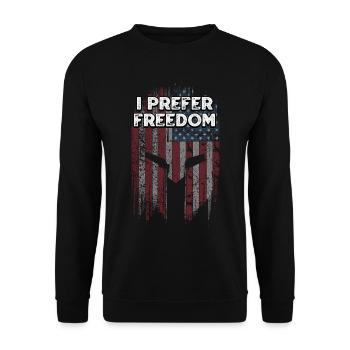 Je préfère la liberté patriotique 4 juillet patriotisme - Sweat-shirt Unisexe - noir - Devant - Alina (178cm) & Michal (187cm)