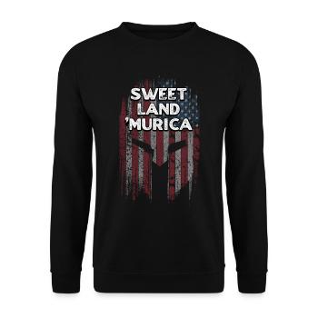 Süßes Land Murica Patriotischer Amerikanischer Patriotismus - Unisex Pullover - Schwarz - Vorne - Alina (178cm) & Michal (187cm)