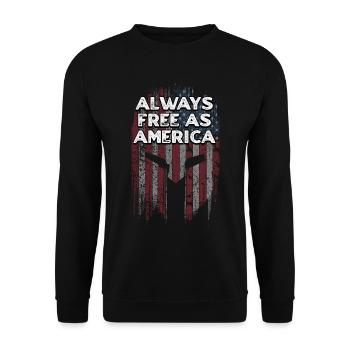 Immer frei wie Amerika Patriotisch 4. Juli - Unisex Pullover - Schwarz - Vorne - Alina (178cm) & Michal (187cm)