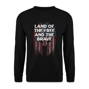 Land der Freien und der tapferen stolzen Amerikaner - Unisex Pullover - Schwarz - Vorne - Alina (178cm) & Michal (187cm)