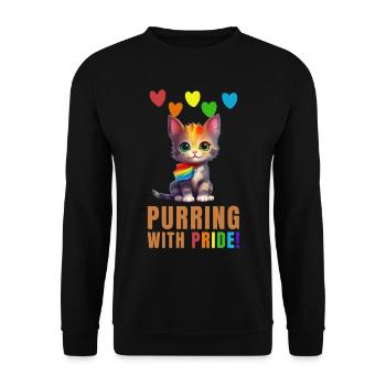 Gay pride - ronronner de fierté - Sweat-shirt Unisexe - noir - Devant - Alina (178cm) & Michal (187cm)