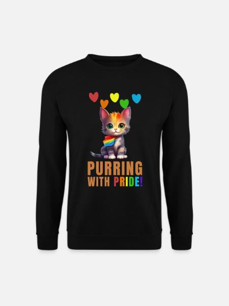 Gay pride - purring with pride - Unisex Sweatshirt - black