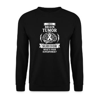 Je suis un survivant d’une tumeur cérébrale - Sweat-shirt Unisexe - noir - Devant - Alina (178cm) & Michal (187cm)