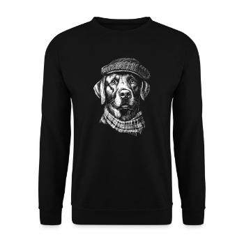 Labrador flat cap Labbi dogs dog retriever - Unisex Sweatshirt - black - Front - Alina (178cm) & Michal (187cm)