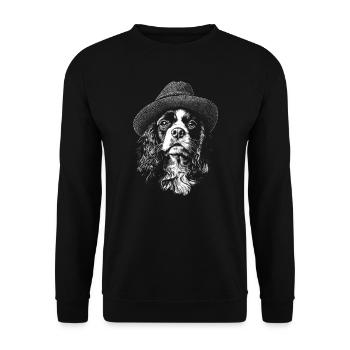Cavalier King Charles Spaniel Hat Chien - Sweat-shirt Unisexe - noir - Devant - Alina (178cm) & Michal (187cm)