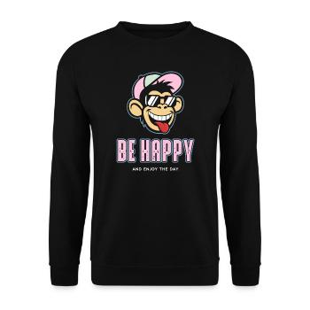 Sois heureux - Sweat-shirt Unisexe - noir - Devant - Alina (178cm) & Michal (187cm)