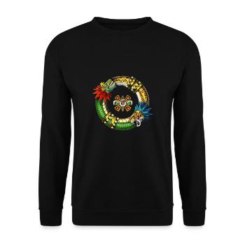 Aztec Quetzalcoatl Jaguar - Unisex Sweatshirt - black - Front - Alina (178cm) & Michal (187cm)