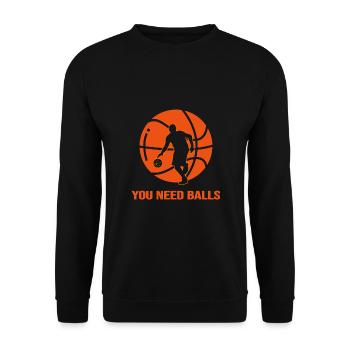 basketball player slamdunk basketball rebound - Unisex Sweatshirt - black - Front - Alina (178cm) & Michal (187cm)