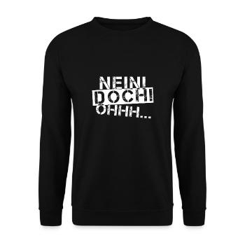 Nein - doch - ohhh / weiß - Unisex Pullover - Schwarz - Vorne - Alina (178cm) & Michal (187cm)
