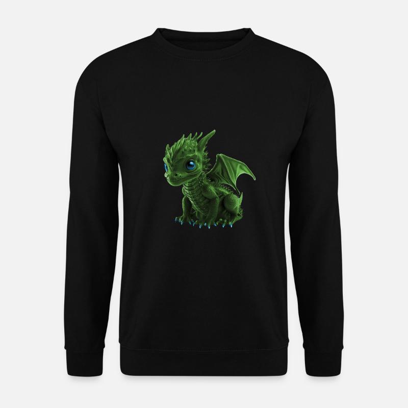 Grüner Baby Drache - Unisex Pullover - Schwarz