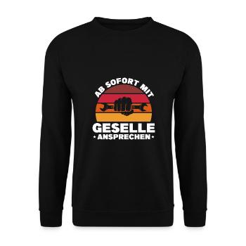 Kfz Mechaniker Geselle Kfzler Geschenk - Unisex Pullover - Schwarz - Vorne - Alina (178cm) & Michal (187cm)