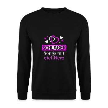Des chansons de Schlager qui ont beaucoup de cœur - Sweat-shirt Unisexe - noir - Devant - Alina (178cm) & Michal (187cm)