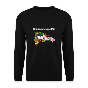 Karte der Dominikanischen Republik - Unisex Pullover - Schwarz - Vorne - Alina (178cm) & Michal (187cm)
