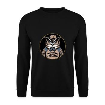Ornithologists are the coolest funny owl - Unisex Sweatshirt - black - Front - Alina (178cm) & Michal (187cm)