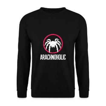 Arachnoholic big hairy tarantula silhouette - Unisex Sweatshirt - black - Front - Alina (178cm) & Michal (187cm)