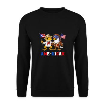 Puerto Rico USA Heritage - Unisex Sweatshirt - black - Front - Alina (178cm) & Michal (187cm)
