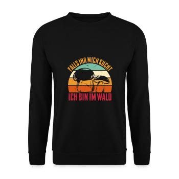 Pilze Sammeln Geschenkidee - Unisex Pullover - Schwarz - Vorne - Alina (178cm) & Michal (187cm)