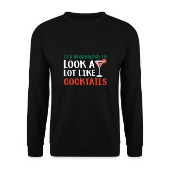 Weihnachten Santa Claus Merry Christmas - Unisex Sweatshirt - black - Front - Alina (178cm) & Michal (187cm)