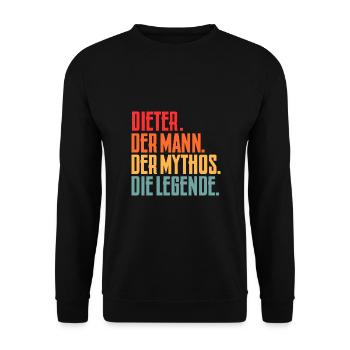 Dieter Geschenkidee - Unisex Pullover - Schwarz - Vorne - Alina (178cm) & Michal (187cm)