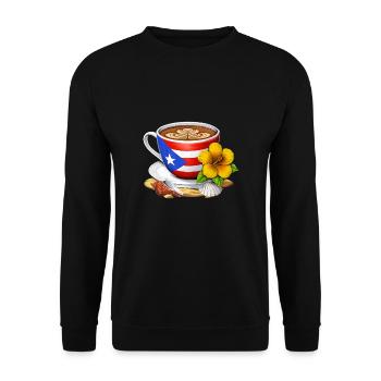 Café Porto Rico - Sweat-shirt Unisexe - noir - Devant - Alina (178cm) & Michal (187cm)