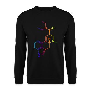 LSD Molecule Colored - Unisex Sweatshirt - black - Front - Alina (178cm) & Michal (187cm)