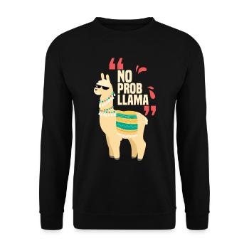 No Problama Llama drôle - Sweat-shirt Unisexe - noir - Devant - Alina (178cm) & Michal (187cm)