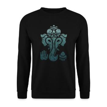 Ganesh, Ganesha, Hinduism, Yoga, Elephant God - Unisex Sweatshirt - black - Front - Alina (178cm) & Michal (187cm)