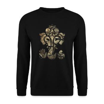 Ganesh, Ganesha, Hinduism, Yoga, Elephant God - Unisex Sweatshirt - black - Front - Alina (178cm) & Michal (187cm)