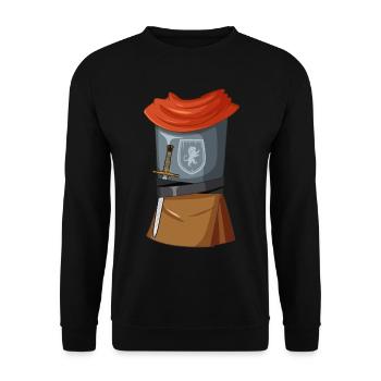 Jungen Ritter Kostüm Halloween Ritter - Unisex Pullover - Schwarz - Vorne - Alina (178cm) & Michal (187cm)
