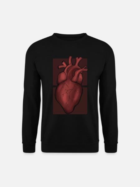 Einfaches rotes Herz/Organ Tattoo Design - Unisex Pullover - Schwarz