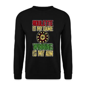Roulette Is My Game Winning Is My Aim 3 - Unisex Pullover - Schwarz - Vorne - Alina (178cm) & Michal (187cm)