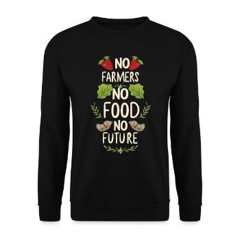 Pas d’agriculteurs, pas de nourriture, pas d’avenir, d’agriculteur, d’agriculteur - Sweat-shirt Unisexe - noir - Devant - Alina (178cm) & Michal (187cm)