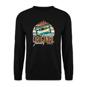 Die Legenden wurden im Januar 1945 geboren Geschen - Unisex Pullover - Schwarz - Vorne - Alina (178cm) & Michal (187cm)