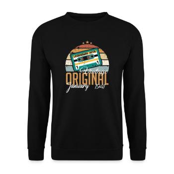 Die Legenden wurden im Januar 1941 geboren Geschen - Unisex Pullover - Schwarz - Vorne - Alina (178cm) & Michal (187cm)