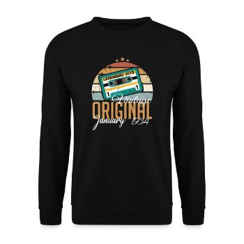 Die Legenden wurden im Januar 1934 geboren Geschen - Unisex Pullover - Schwarz - Vorne - Alina (178cm) & Michal (187cm)