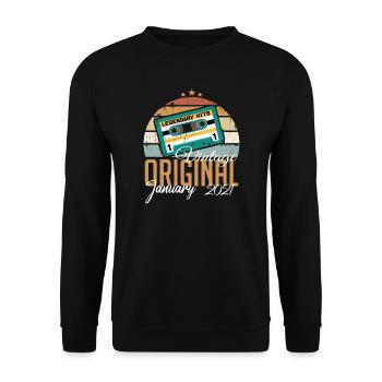 Die Legenden wurden im Januar 2021 geboren Geschen - Unisex Pullover - Schwarz - Vorne - Alina (178cm) & Michal (187cm)
