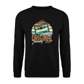 Die Legenden wurden im Januar 2017 geboren Geschen - Unisex Pullover - Schwarz - Vorne - Alina (178cm) & Michal (187cm)